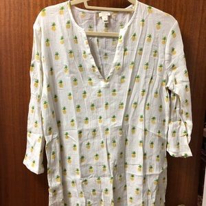 J Crew Pineapple Gauze Tunic
